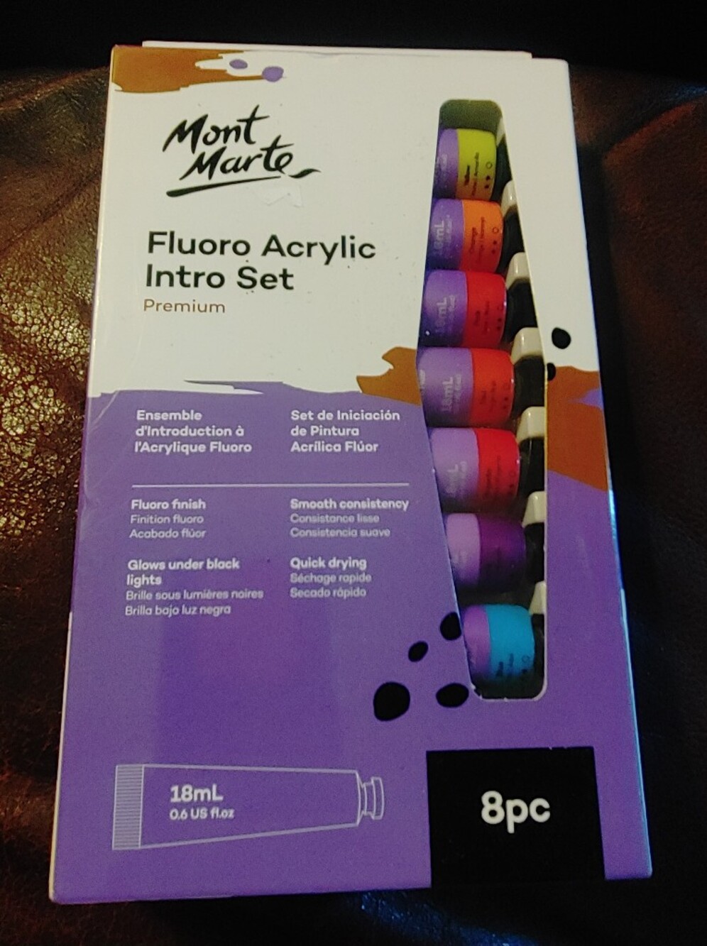 Fluoro Acrylic Intro Set - Purple Fluorescent Paints (8pc)